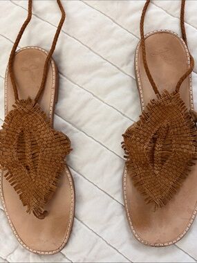Joie Suede leather Sandle wrap around ankle 8.5